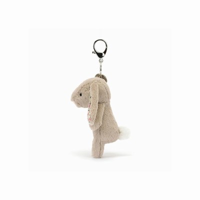 Jellycat Blossom Beige Bunny Bag Charm New Zealand | SXFNK6532